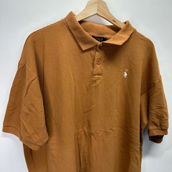 Polo By Ralph Lauren Short Sleeve 2 Button Burnt Orange Polo Shirt Mens 3XL - Picture 3 of 12